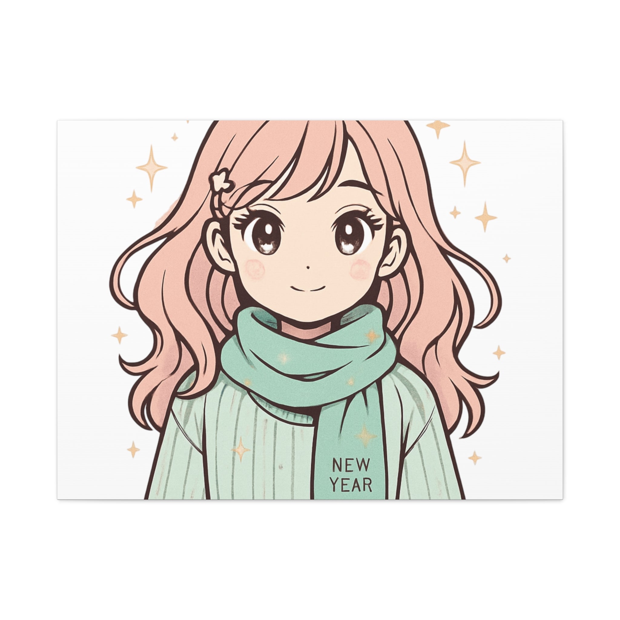 Anime Girl New Year Canvas Print