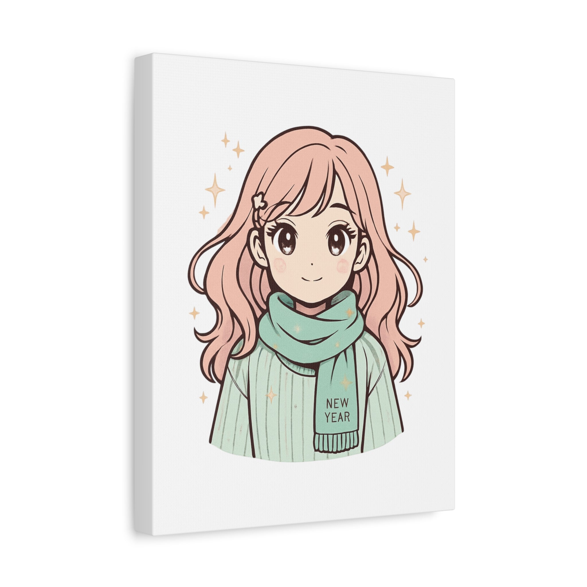 Anime Girl New Year Canvas Print