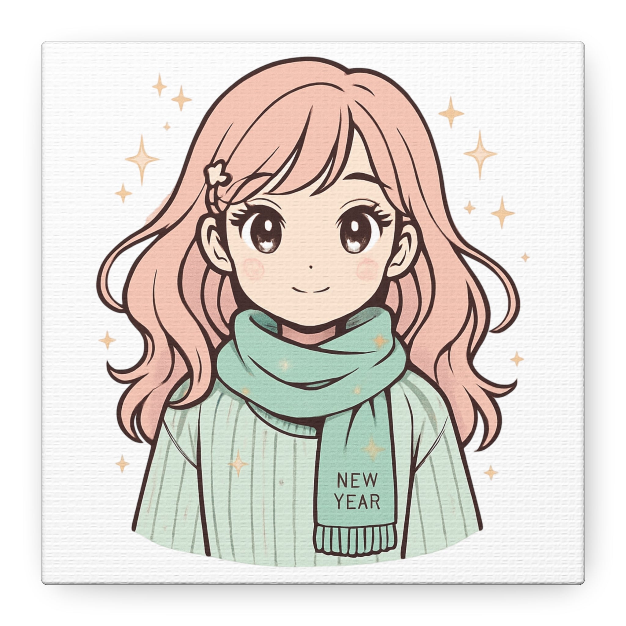 Anime Girl New Year Canvas Print