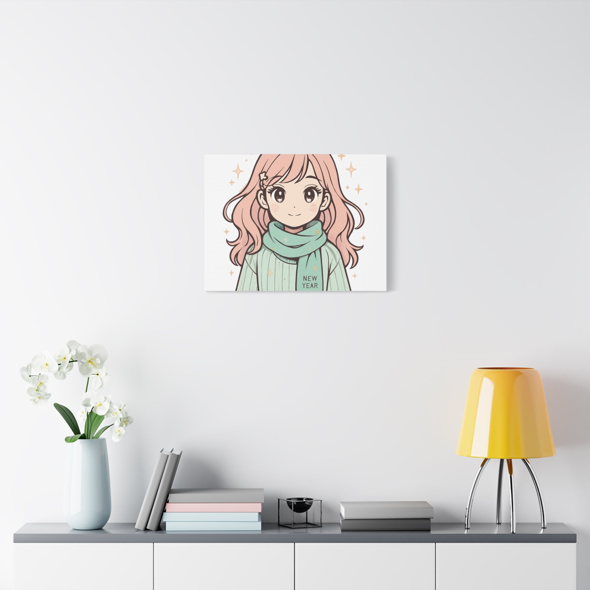 Anime Girl New Year Canvas Print