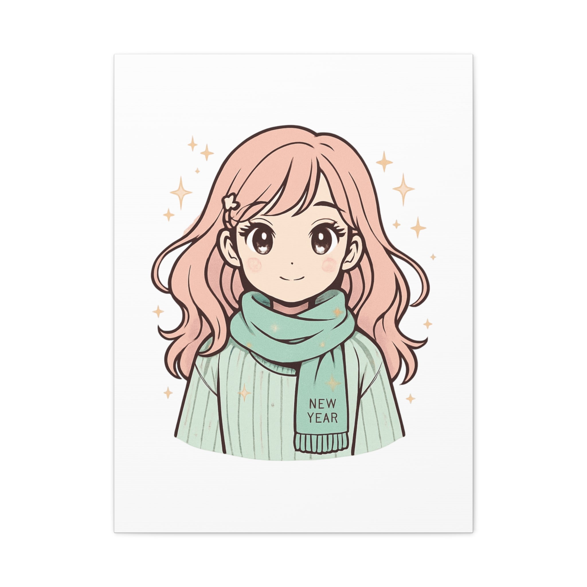 Anime Girl New Year Canvas Print