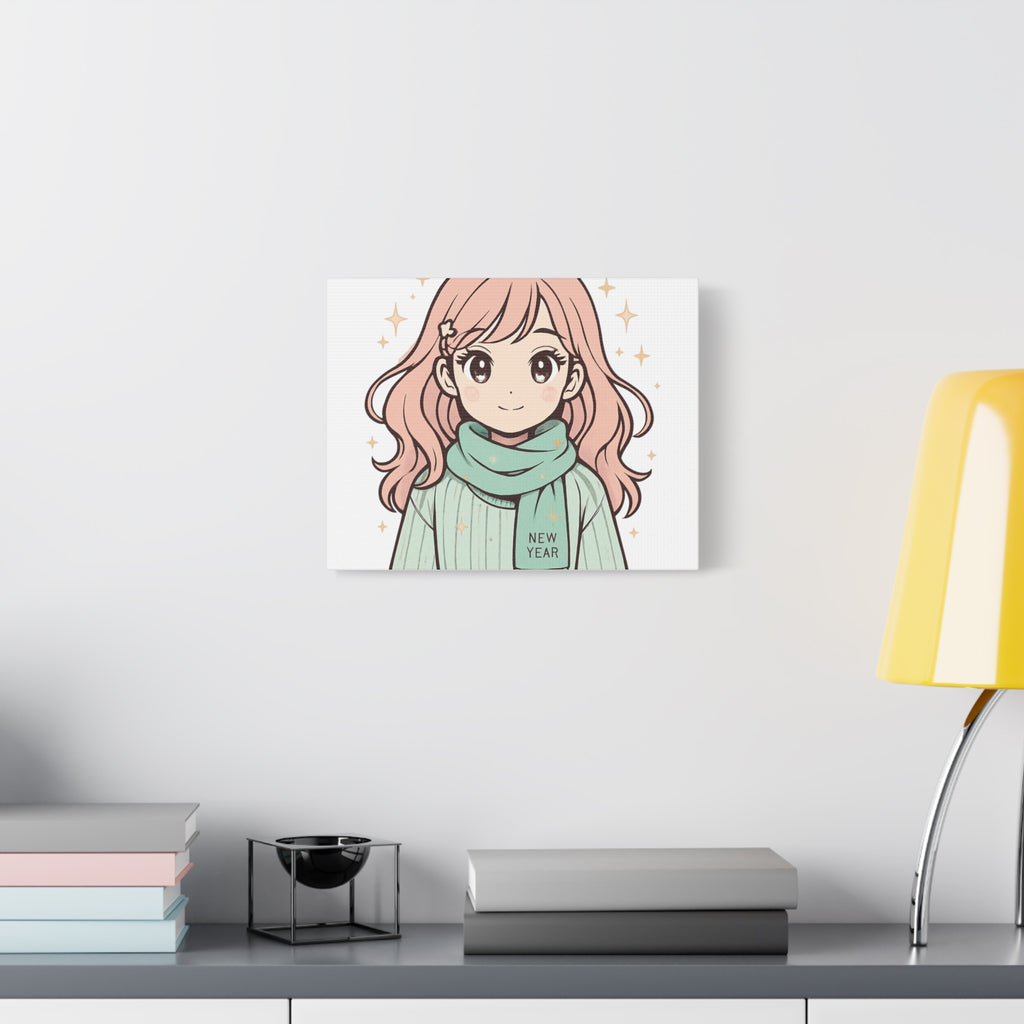 Anime Girl New Year Canvas Print
