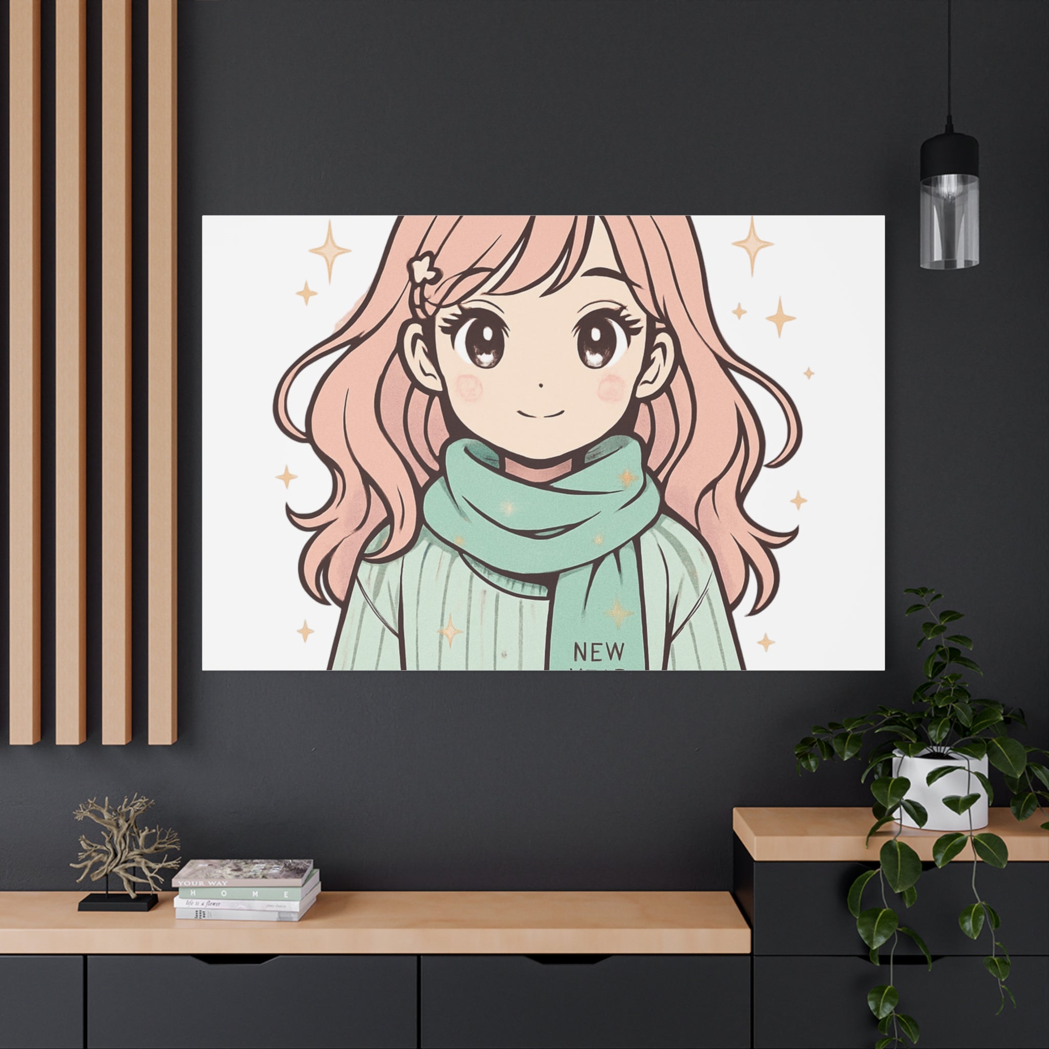 Anime Girl New Year Canvas Print
