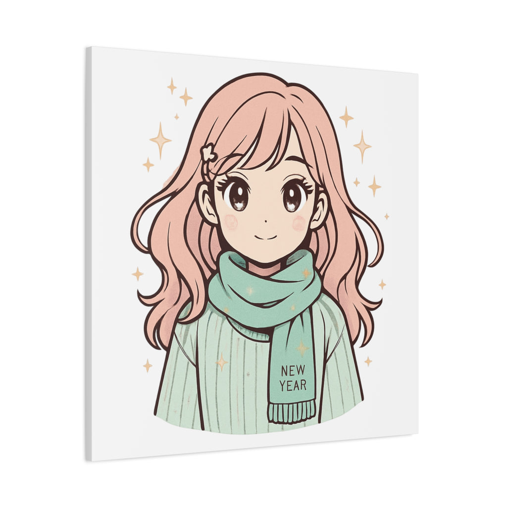 Anime Girl New Year Canvas Print